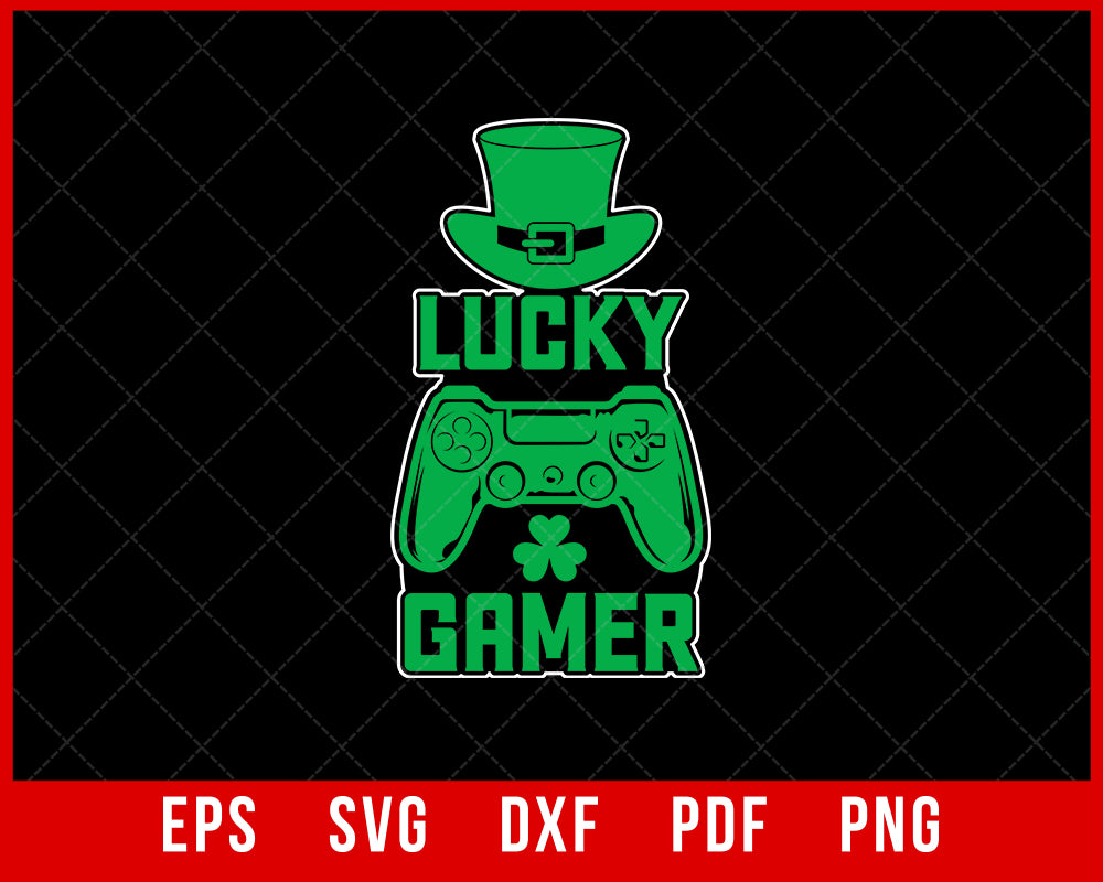 Vintage Video Game St Patrick's Day Gamer Kids Boys Gaming T-Shirt Design Sports SVG Cutting File Digital Download 