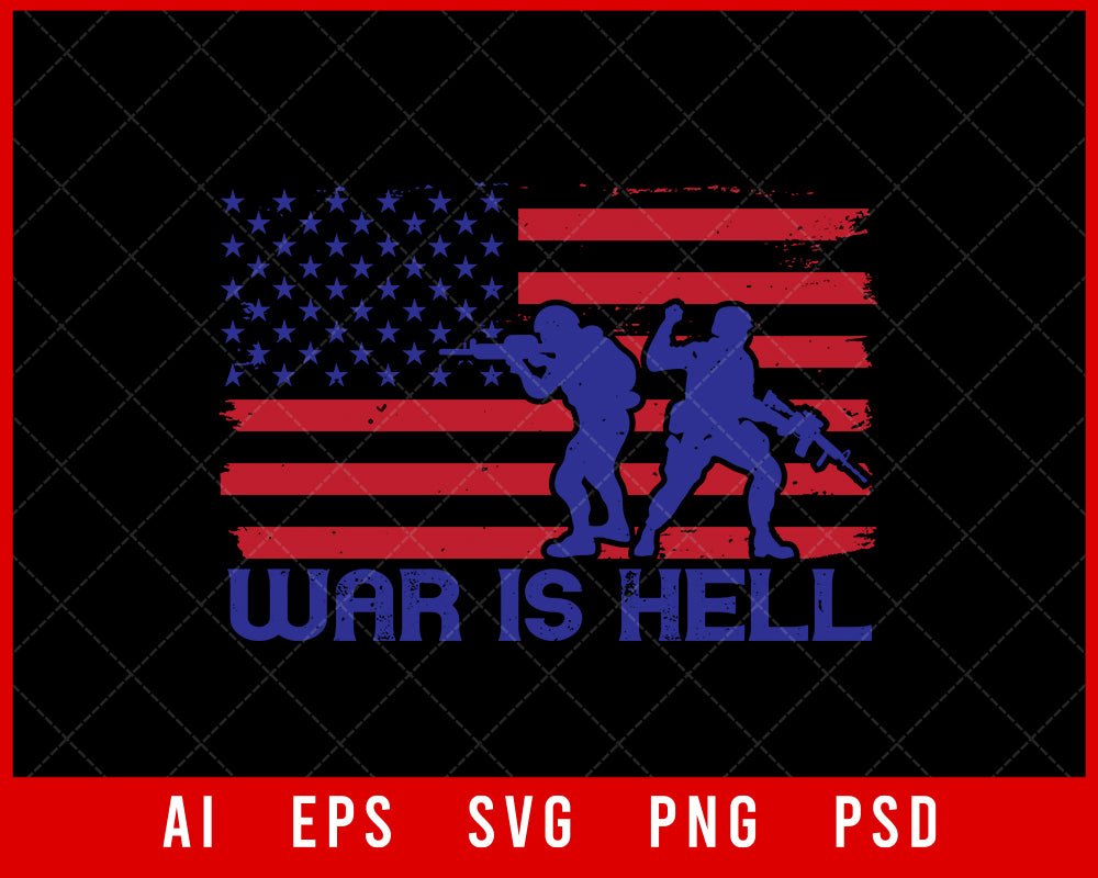 War Is Hell Military Editable T-shirt Design Digital Download File