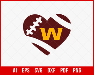 Washington Football Love Sign SVG File for Cricut Maker and Silhouette Cameo Digital Download