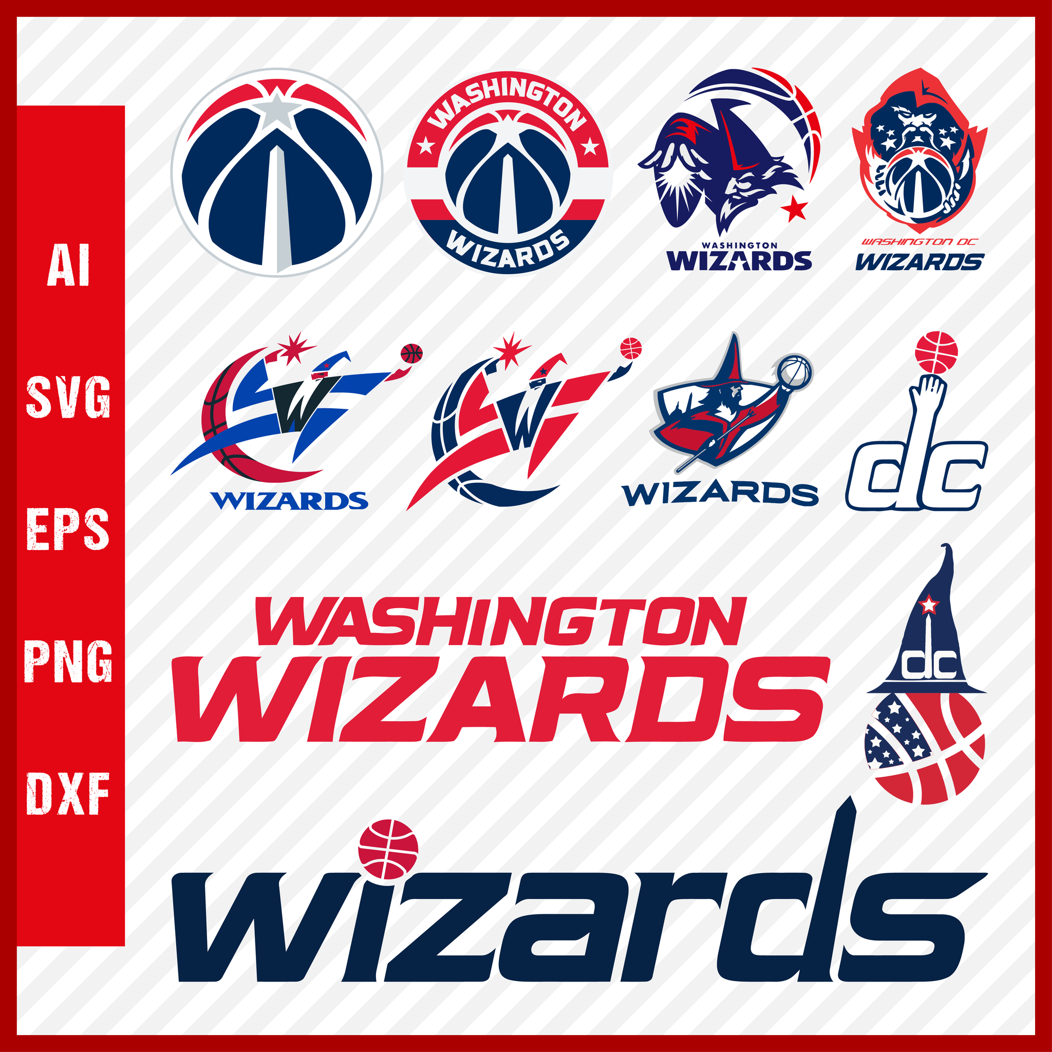 NBA Washington Wizards Svg Cut Files Basketball Clipart Bundle