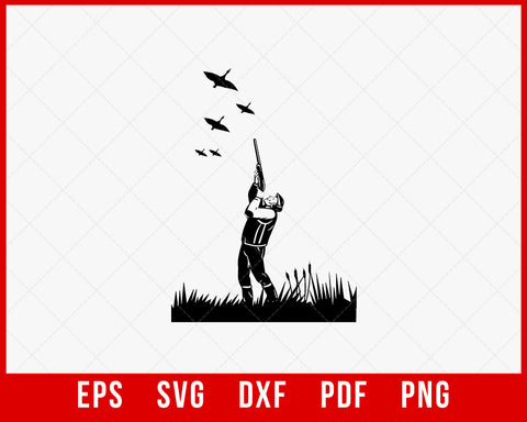 Waterfowl Hunting Silhouette Cameo SVG Cutting File Digital Download File