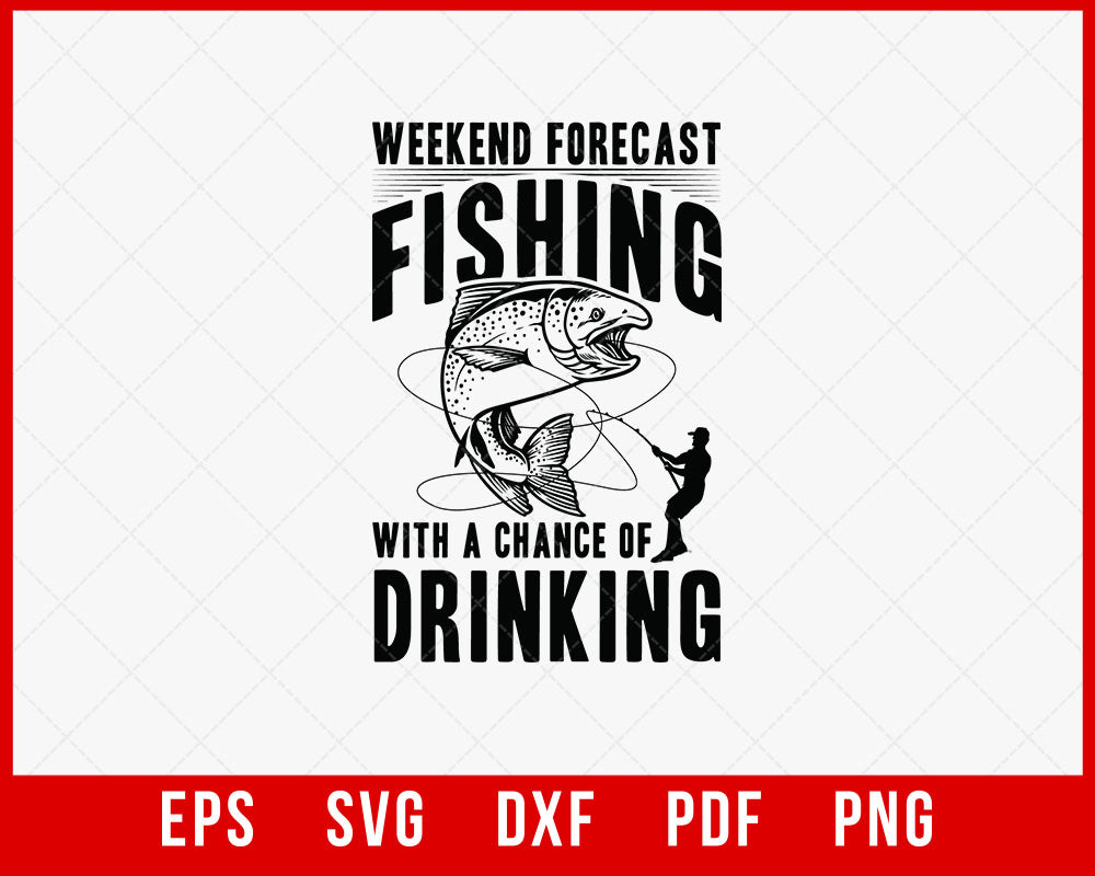 Weekend Forecast Fishing Carp Gift Idea Funny Rude Men’s Lady's T-Shirt Design Fishing SVG Cutting File Digital Download
