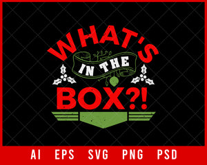 What's in the Box Christmas Editable T-shirt Design Digital Download File