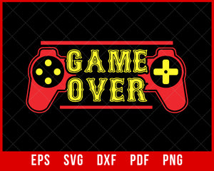 Women’s Game Over Vintage Retro Video Games Gaming gift arcade T-Shirt Design Games SVG Cutting File Digital Download   