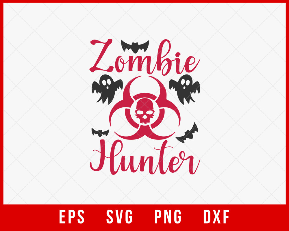 Zombie Hunter Funny Halloween SVG Cutting File Digital Download