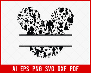 Minnie Monogram Frame SVG - Minnie Mouse SVG