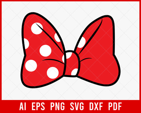 Disney Minnie Mouse Bow Outline SVG Cut File for Cricut and Silhouette Digital Download