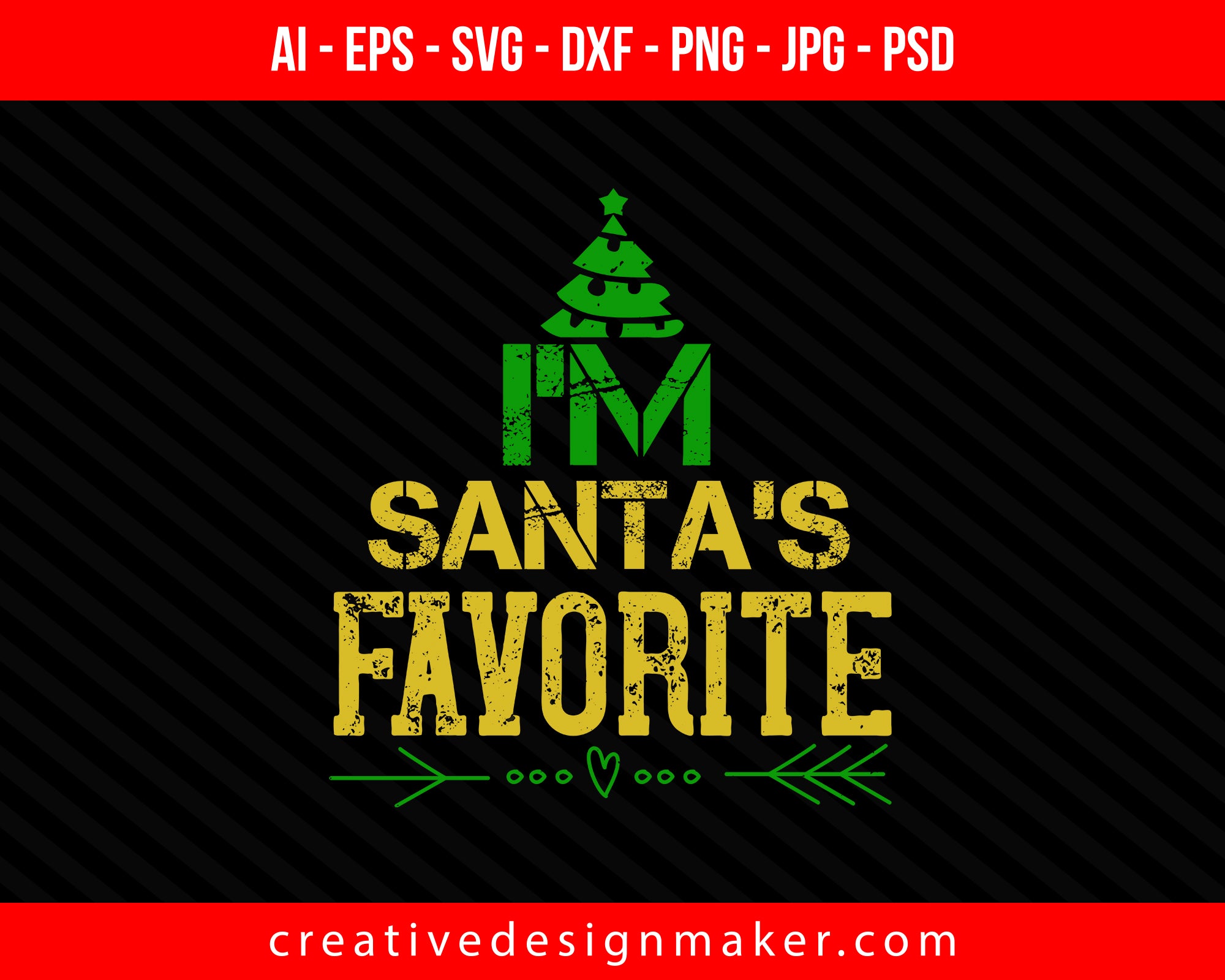 i’m santa’s favorite Christmas Print Ready Editable T-Shirt SVG Design!