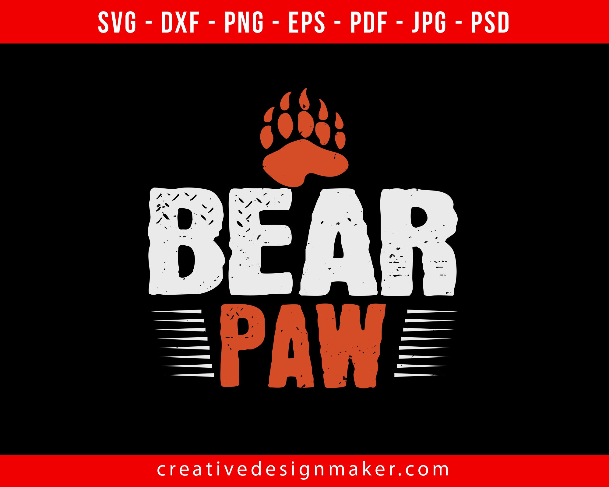 Bear paw Print Ready Editable T-Shirt SVG Design!