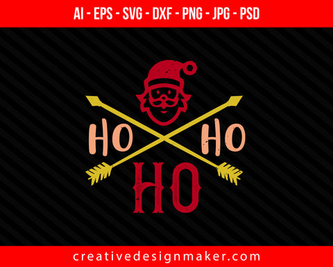 Ho Ho Ho Christmas Print Ready Editable T-Shirt SVG Design!