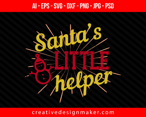 Santa’s little helper Christmas Print Ready Editable T-Shirt SVG Design!