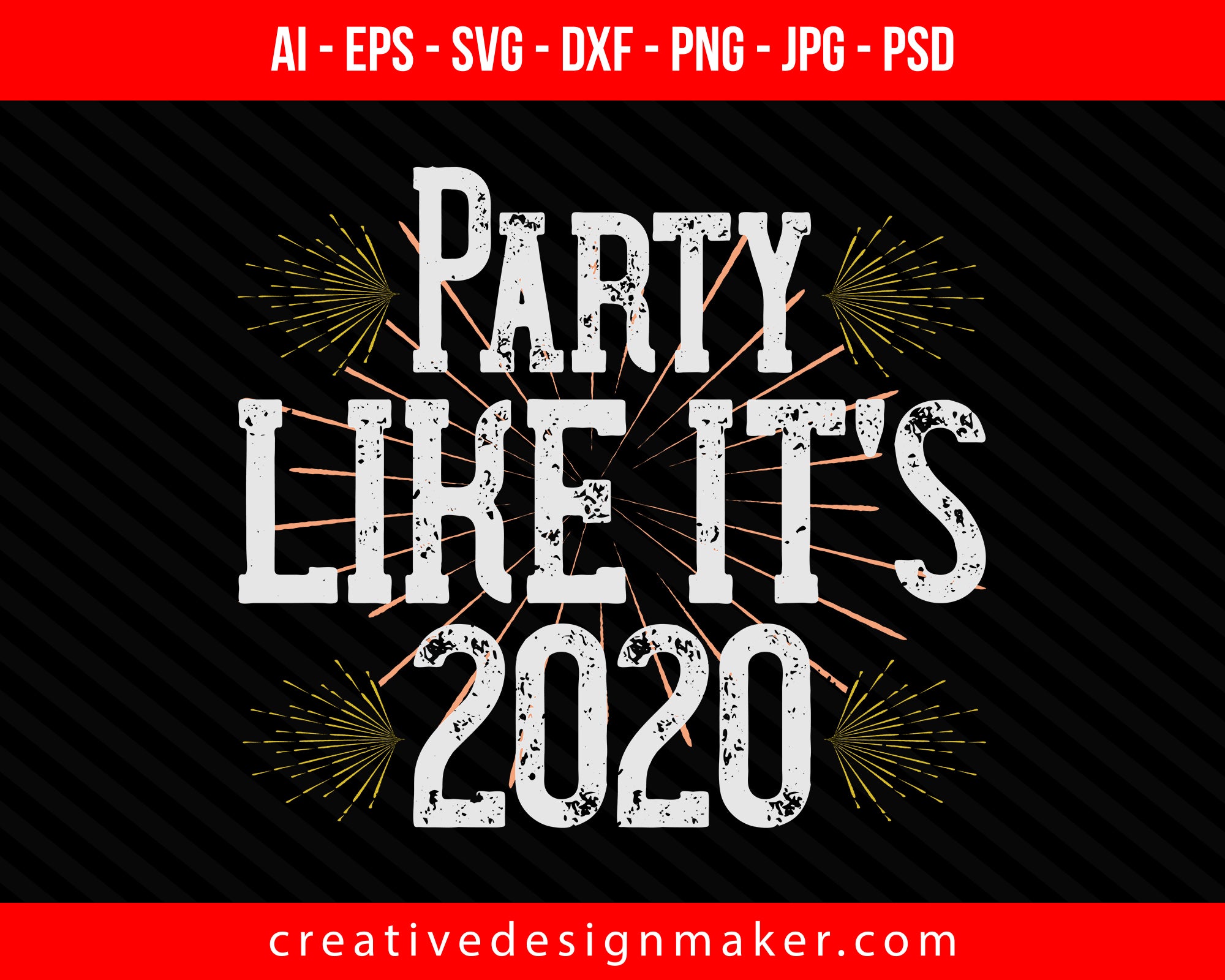 Party like it’s 2020 Christmas Print Ready Editable T-Shirt SVG Design!