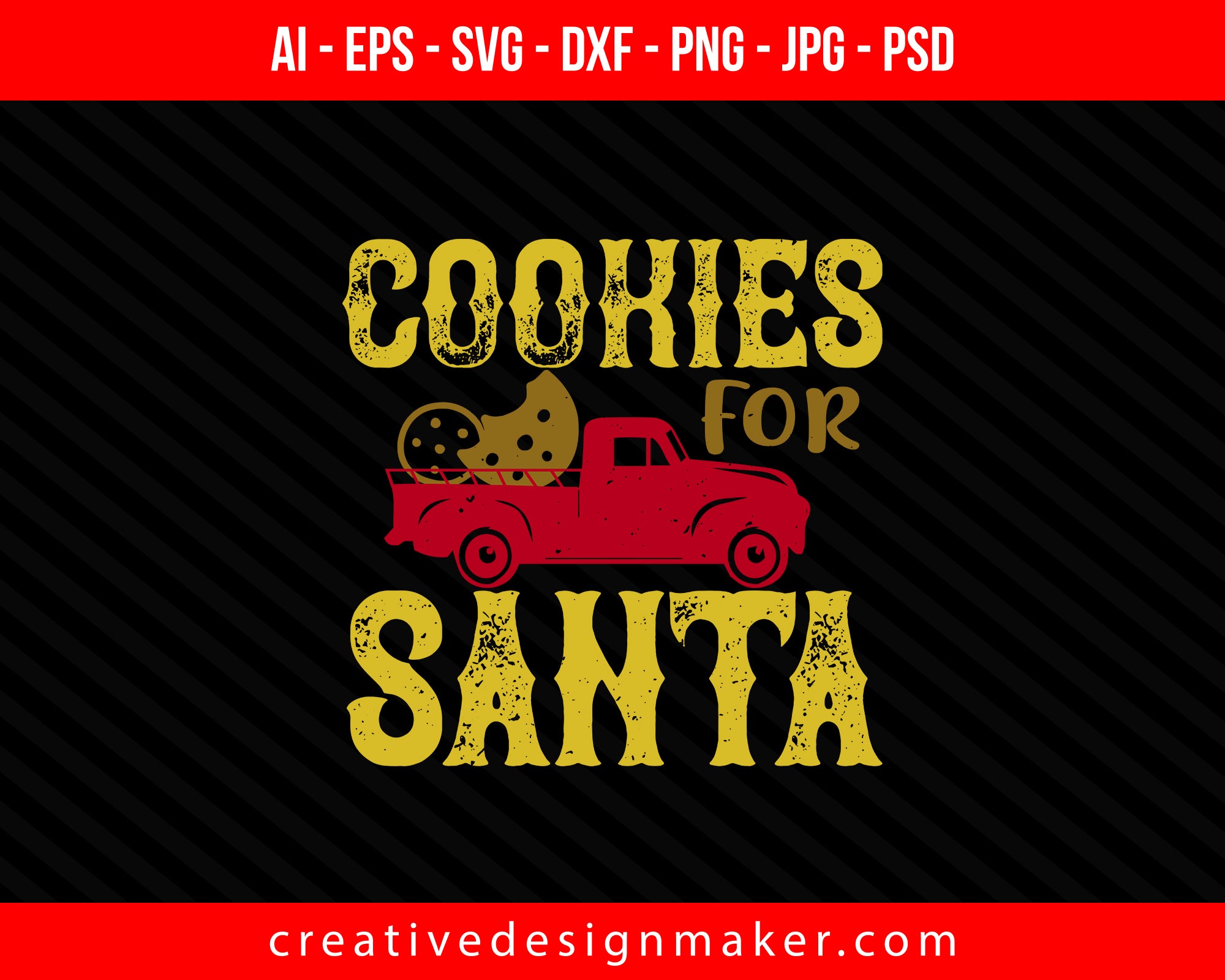 Cookies for Santa Christmas Print Ready Editable T-Shirt SVG Design!