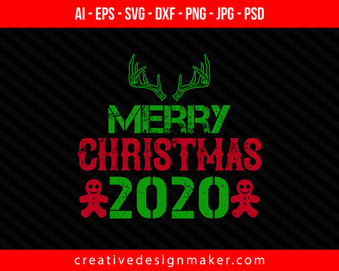 merry christmas 2020 Print Ready Editable T-Shirt SVG Design!