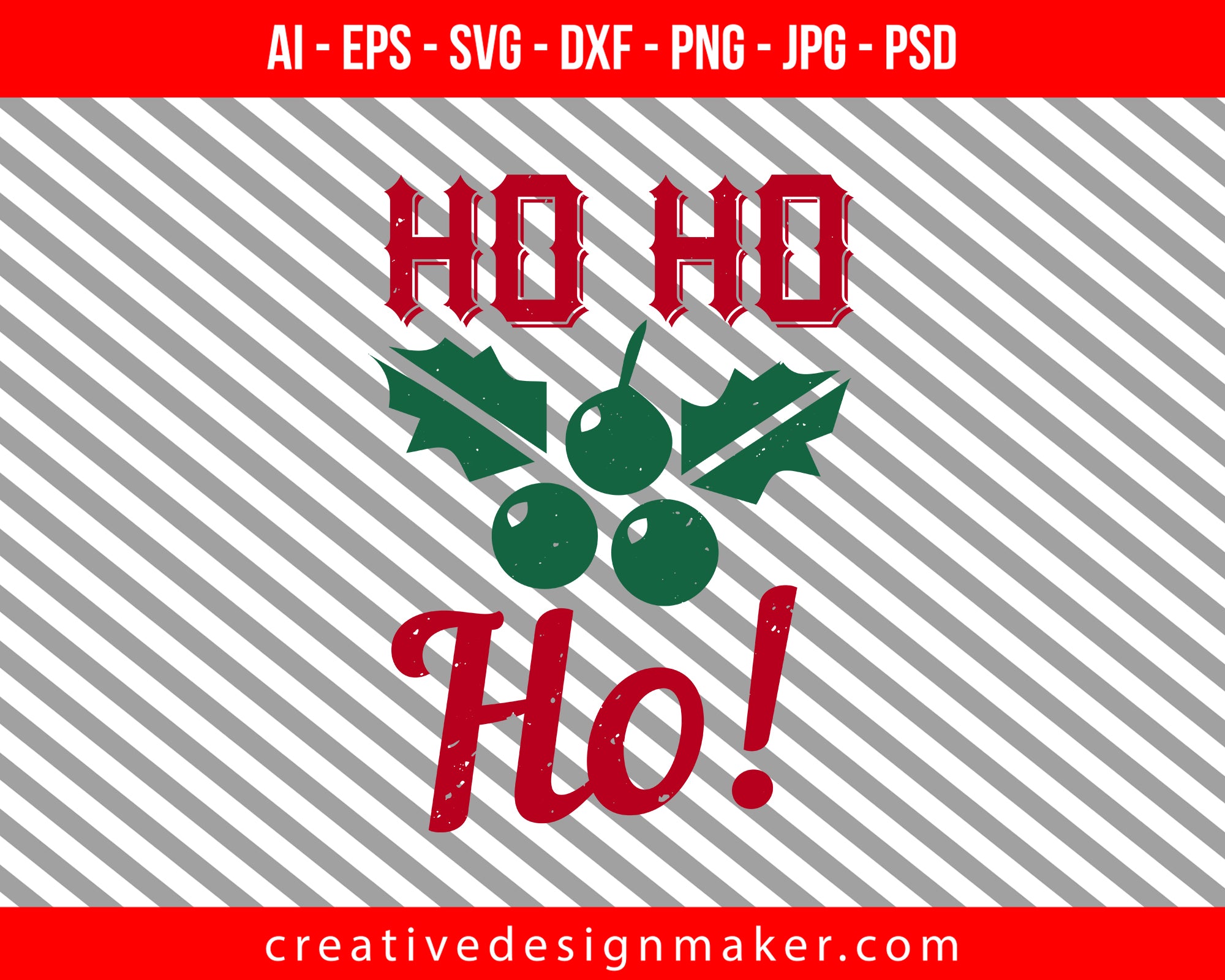 ho ho ho! Christmas Print Ready Editable T-Shirt SVG Design!