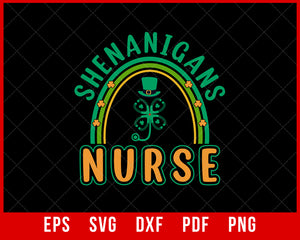 shenanigans nurse Hooded St Patrick's Day T-Shirt Design Nurse SVG Cutting File Digital Download 