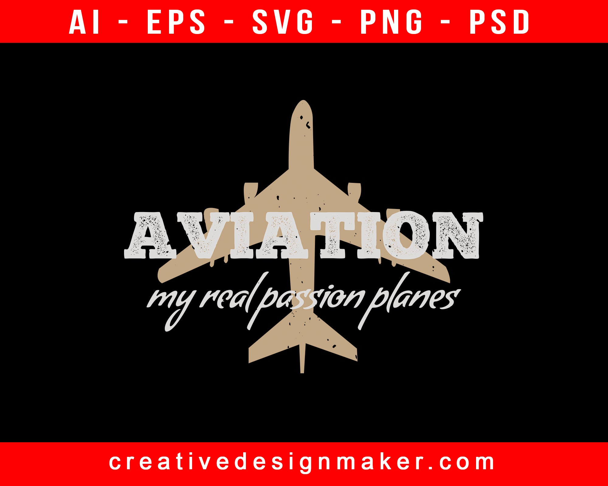 Aviation My Real Passion Planes Editable T-Shirt SVG Design