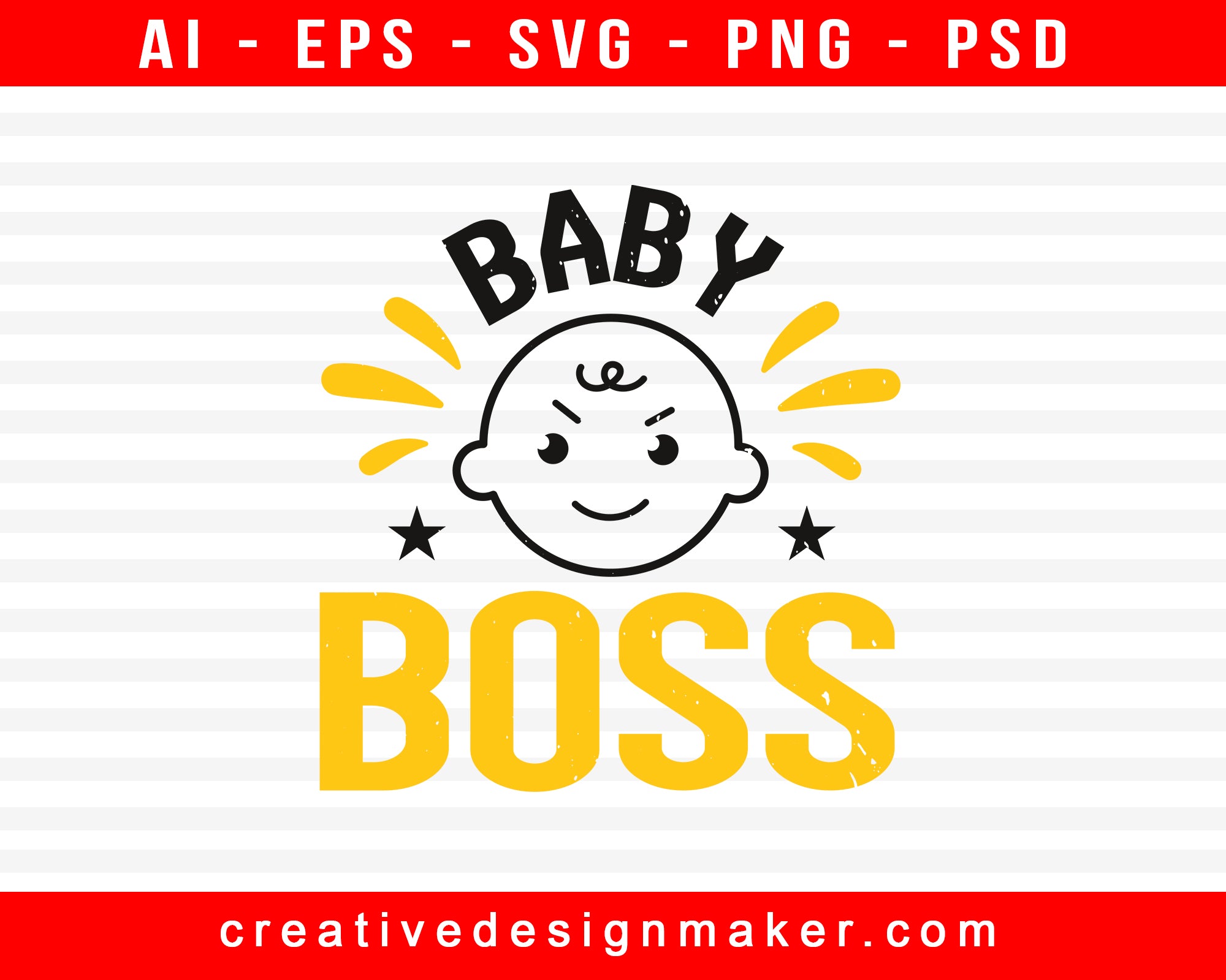 Baby Boss Shower Print Ready Editable T-Shirt SVG Design!