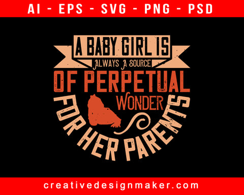 A Baby Girl Is Always A Print Ready Editable T-Shirt SVG Design!