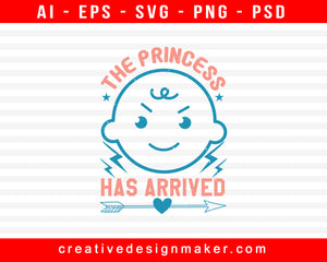 The Princess Baby Shower Print Ready Editable T-Shirt SVG Design!