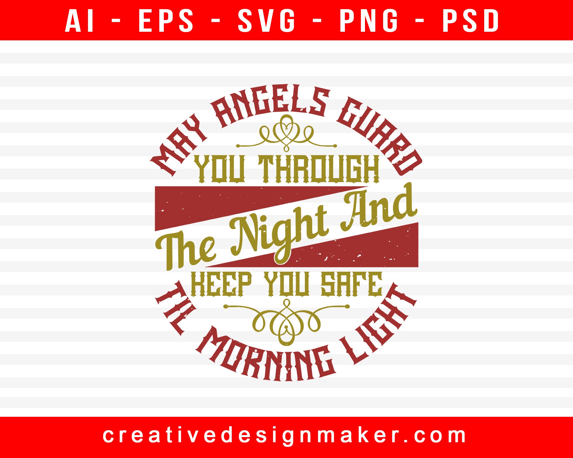 May Angels Guard You Through Baby Print Ready Editable T-Shirt SVG Design!