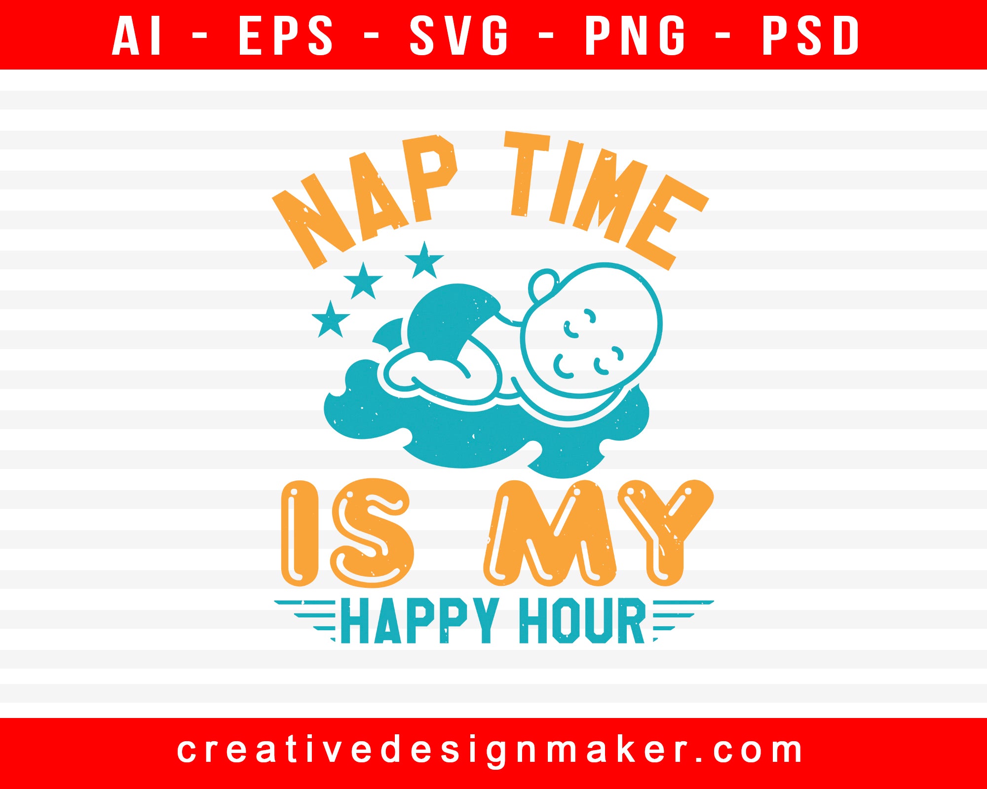 Nap Time Baby Shower Print Ready Editable T-Shirt SVG Design!
