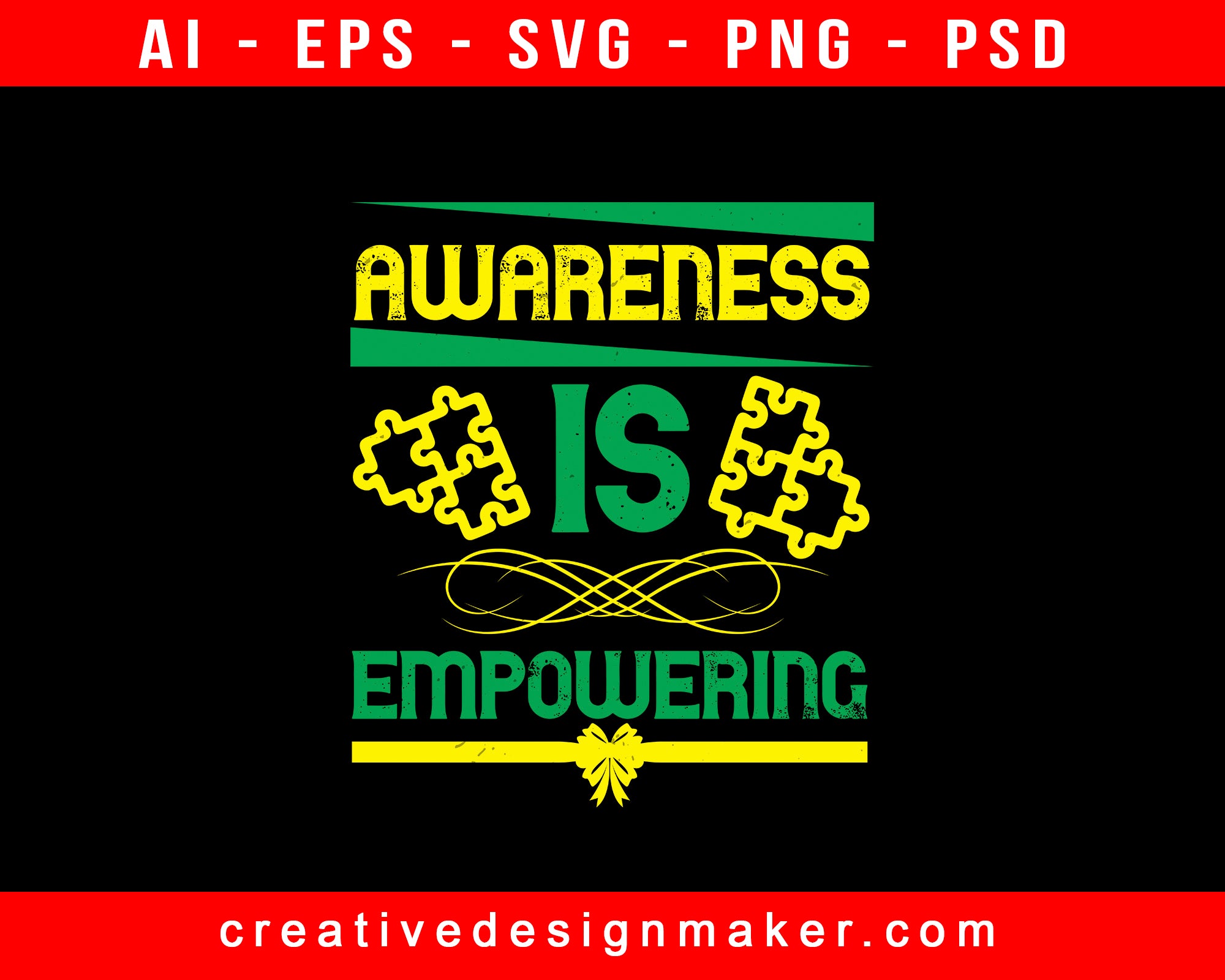 Awareness Is Empowering Print Ready Editable T-Shirt SVG Design!