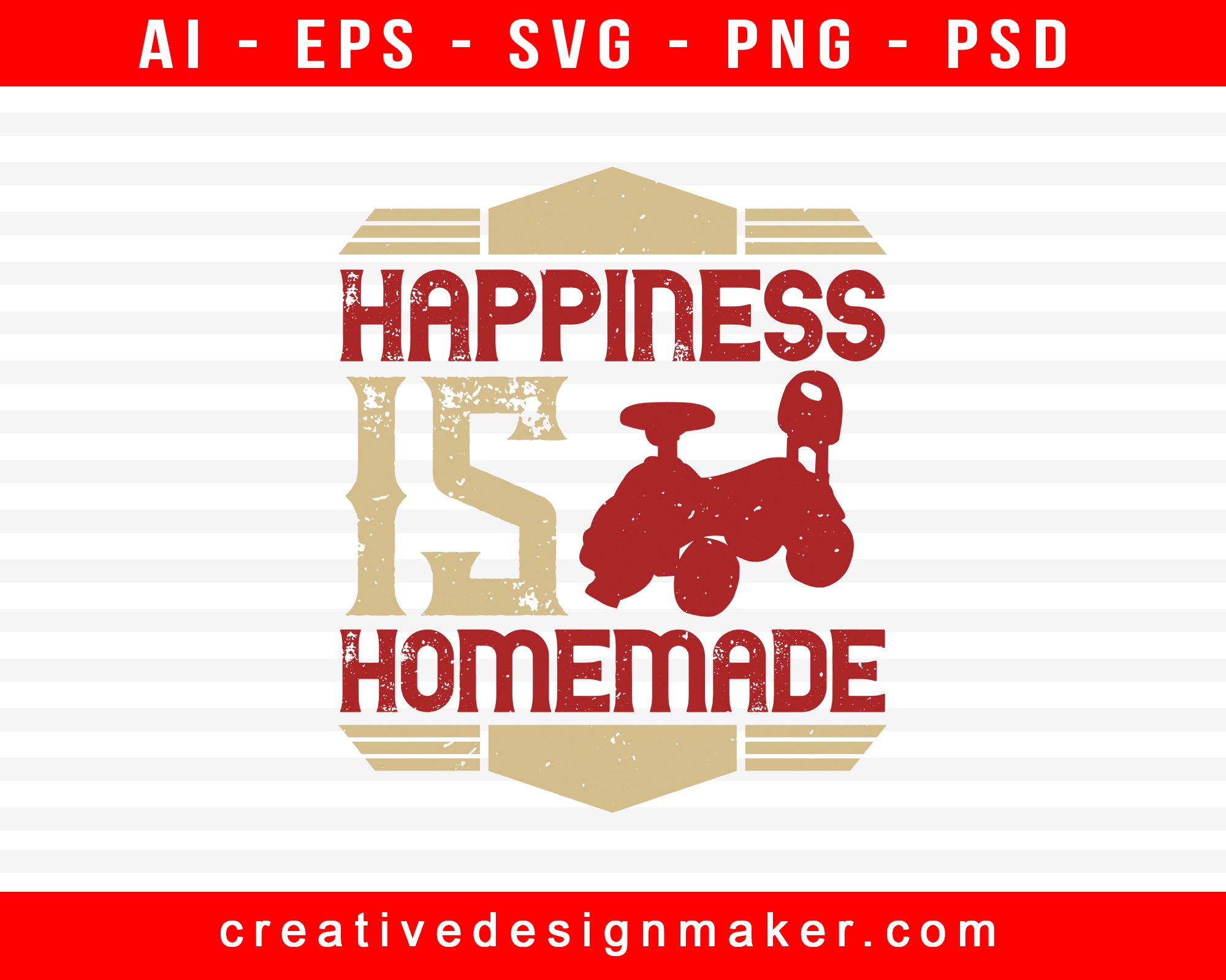 Happiness Is Homemade Baby Print Ready Editable T-Shirt SVG Design!
