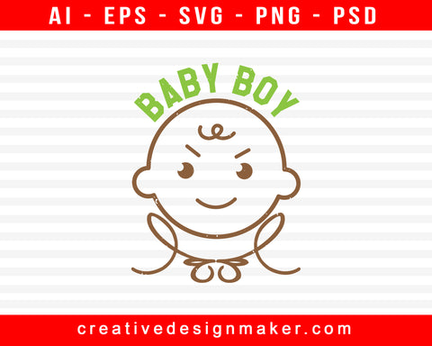 Baby Boy Shower Print Ready Editable T-Shirt SVG Design!