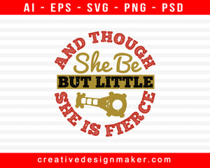 And Though She Be Baby Print Ready Editable T-Shirt SVG Design!